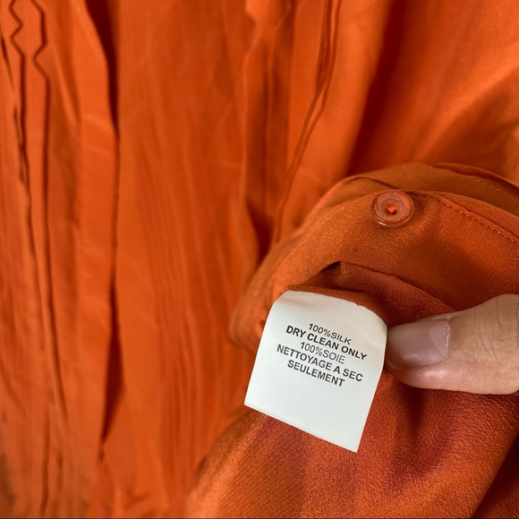 Trina Turk orange silk blouse - Picture 9 of 12